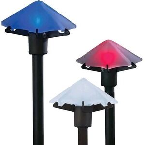Hampton Bay LED Color Changing Flower Pathway Light 3-Pack Rubbed Bronze 909 015